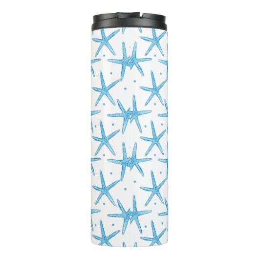 Waterverf Blue Zee Stars Patroon Thermosbeker (Achterkant)