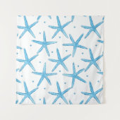 Waterverf Blue Zee Stars Patroon Wandkleed (Voorkant (horizontaal))