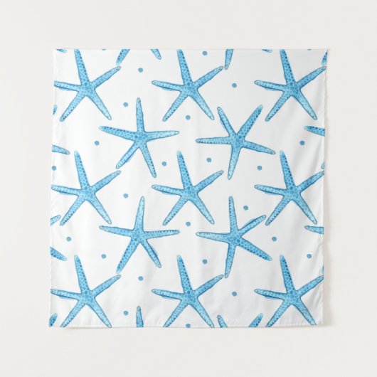 Waterverf Blue Zee Stars Patroon Wandkleed (Voorkant (horizontaal))