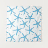 Waterverf Blue Zee Stars Patroon Wandkleed (Voorkant)