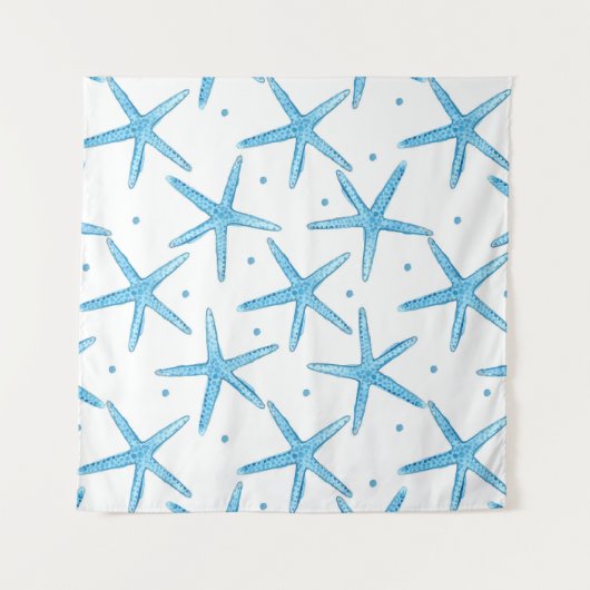 Waterverf Blue Zee Stars Patroon Wandkleed (Voorkant)