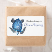 Waterverf Blue Zee Turtle Book behoort tot Etiket (Insitu)