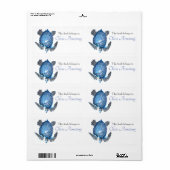 Waterverf Blue Zee Turtle Book behoort tot Etiket (Full Sheet)