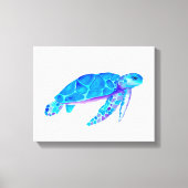Waterverf Blue Zee Turtle Canvas Afdruk (Voorkant)