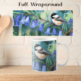 Waterverf Bluebells en Chickadee Koffiemok