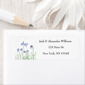 Waterverf Bluebells Flowers Return-adres Etiket (Insitu)