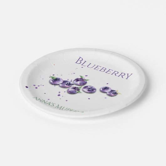 Waterverf Blueberries Papier Bord (Gekanteld)
