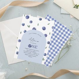Waterverf Blueberry 1e verjaardagsfeestje Kaart