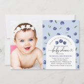 Waterverf Blueberry Baby shower Invitation Kaart (Voorkant)