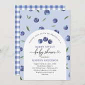 Waterverf Blueberry Baby shower Kaart (Voorkant / Achterkant)