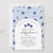 Waterverf Blueberry Baby shower Kaart (Voorkant)