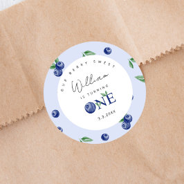 Waterverf Blueberry boy 1e verjaardag Ronde Sticker