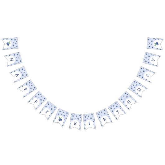 Waterverf Blueberry Boy Berry Swee Verjaardagsfees Vlaggetjes (Alle)