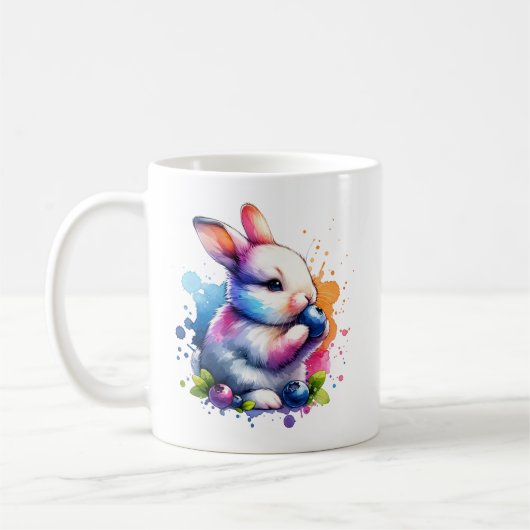 Waterverf Blueberry Bunny Koffiemok (Links)