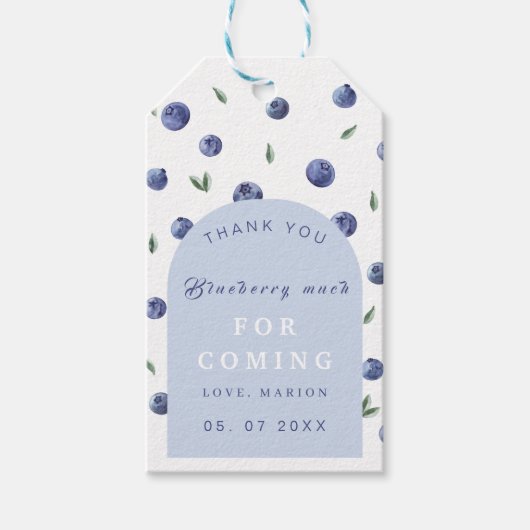 Waterverf Blueberry dank u cadeau labels Cadeaulabel (Voorkant)