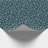 Waterverf Blueberry donker achtergrondpatroon Cadeaupapier (Hoek)