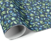 Waterverf Blueberry donker achtergrondpatroon Cadeaupapier (Rol Hoek)