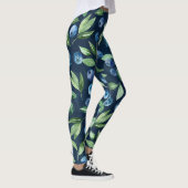Waterverf Blueberry donker achtergrondpatroon Leggings (Rechts)