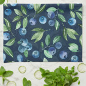 Waterverf Blueberry donker achtergrondpatroon Theedoek (Gevouwen)
