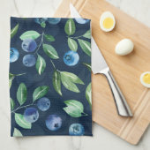 Waterverf Blueberry donker achtergrondpatroon Theedoek (Quarter Fold)