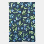 Waterverf Blueberry donker achtergrondpatroon Theedoek (Verticaal)