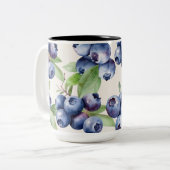 Waterverf Blueberry Elegance Tweekleurige Koffiemok (Voorkant links)