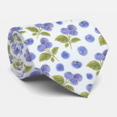 Waterverf Blueberry Fruit met bladeren Lichtblauw Stropdas (Opgerold)
