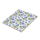 Waterverf Blueberry Fruit met bladeren Lichtblauw Tegeltje (Zijkant)