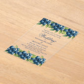 Waterverf Blueberry huwelijksuitnodiging Acryl Uitnodigingen (Laagn)