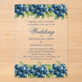 Waterverf Blueberry huwelijksuitnodiging Acryl Uitnodigingen (Voorkant)