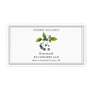 Waterverf Blueberry Jam Rechthoekig label