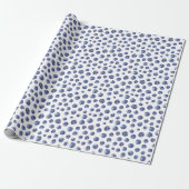 Waterverf Blueberry Pattern Blauw Wit Cadeaupapier (Uitgerold)