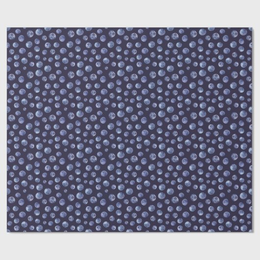 Waterverf Blueberry Pattern Blauwe Mannen Cadeaupapier (Vlak)