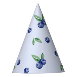 Waterverf Blueberry Pattern Boy Verjaardag Feesthoedjes