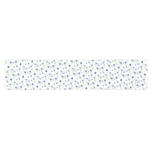 Waterverf Blueberry Pattern Korte Tafelloper (Horizontaal)