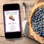 Waterverf Blueberry Pie Baby shower Kaart