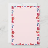 Waterverf Blueberry Strawberry Baby shower Kaart (Achterkant)
