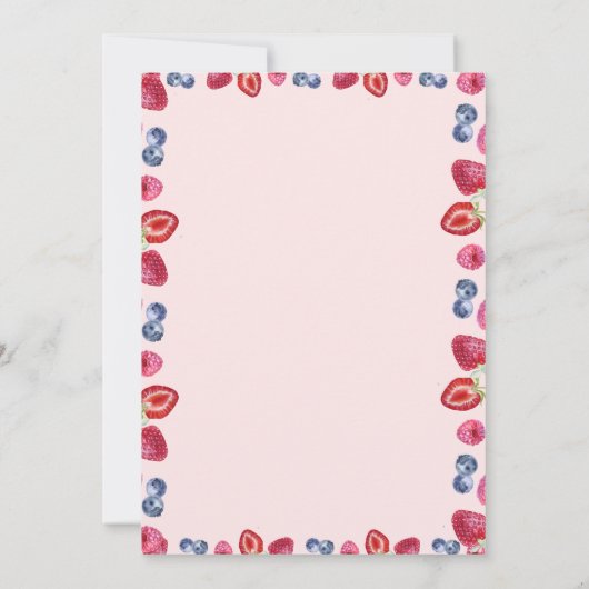 Waterverf Blueberry Strawberry Baby shower Kaart (Achterkant)
