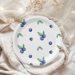 Waterverf Blueberry Sweet Birthday Papieren Bordje<br><div class="desc">Blauwe Waterverf bosbessen zoete verjaardagspapier Borden Overeenkomende items zijn beschikbaar.</div>