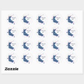 Waterverf Blueberry Wreath Ronde Sticker (Vel)