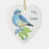 Waterverf Bluebird Blue Bird Art Keramisch Ornament (Rechts)