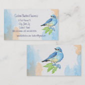 Waterverf Bluebird Blue Bird Art Visitekaartje (Voorkant / Achterkant)
