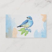 Waterverf Bluebird Blue Bird Art Visitekaartje (Achterkant)