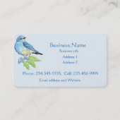 Waterverf Bluebird Blue Bird Art Visitekaartje (Voorkant)