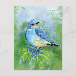 Waterverf Bluebird Blue Bird Art voor de blauwvoge Briefkaart