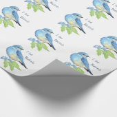 Waterverf Bluebird Blue Bird Art voor de blauwvoge Cadeaupapier (Hoek)