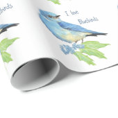 Waterverf Bluebird Blue Bird Art voor de blauwvoge Cadeaupapier (Rol Hoek)