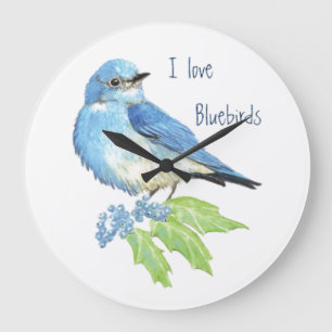Waterverf Bluebird Blue Bird Art voor de blauwvoge Grote Klok