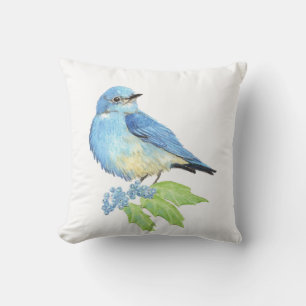 Waterverf Bluebird Blue Bird Art voor de blauwvoge Kussen