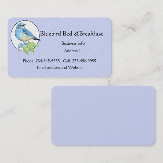 Waterverf Bluebird Blue Bird Art voor de blauwvoge Visitekaartje (Voorkant / Achterkant)